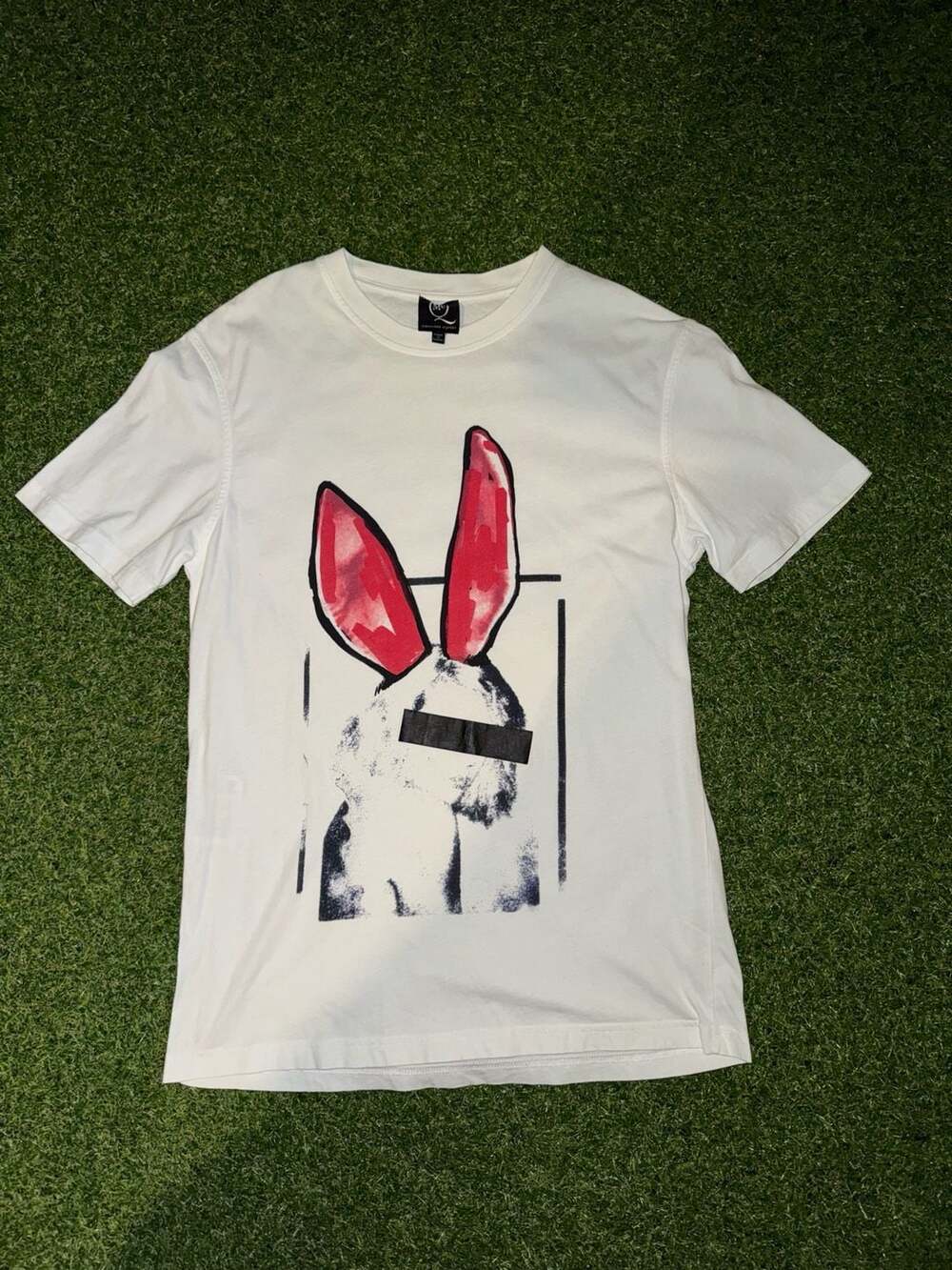 McQ Alexander McQueen Glitch Bunny T-Shirt White Graphic Tee